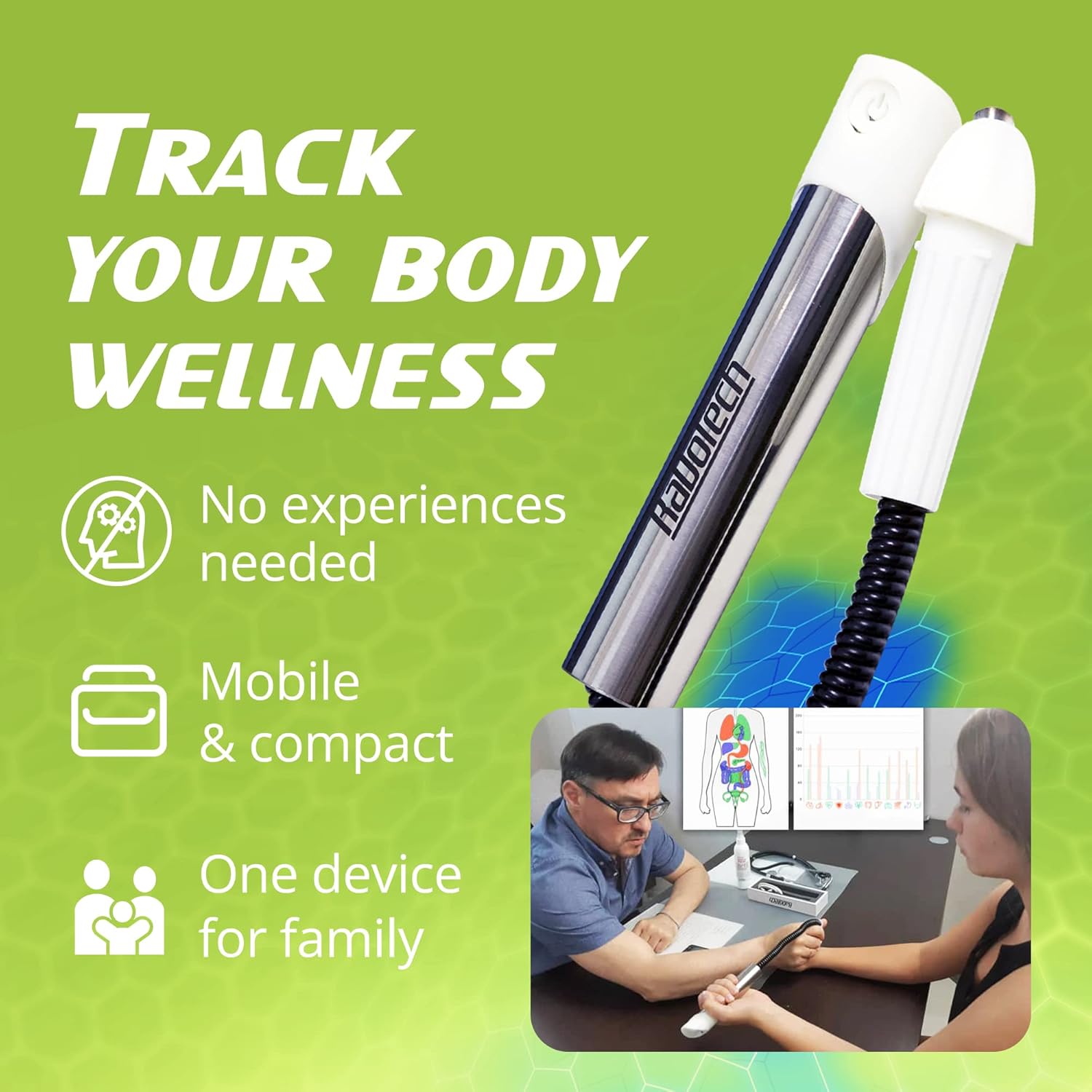 PRO - Enhanced Wellness and Fitness Tracker, Smart Body Conductivity Analyzer with Easy-to-Read Reports