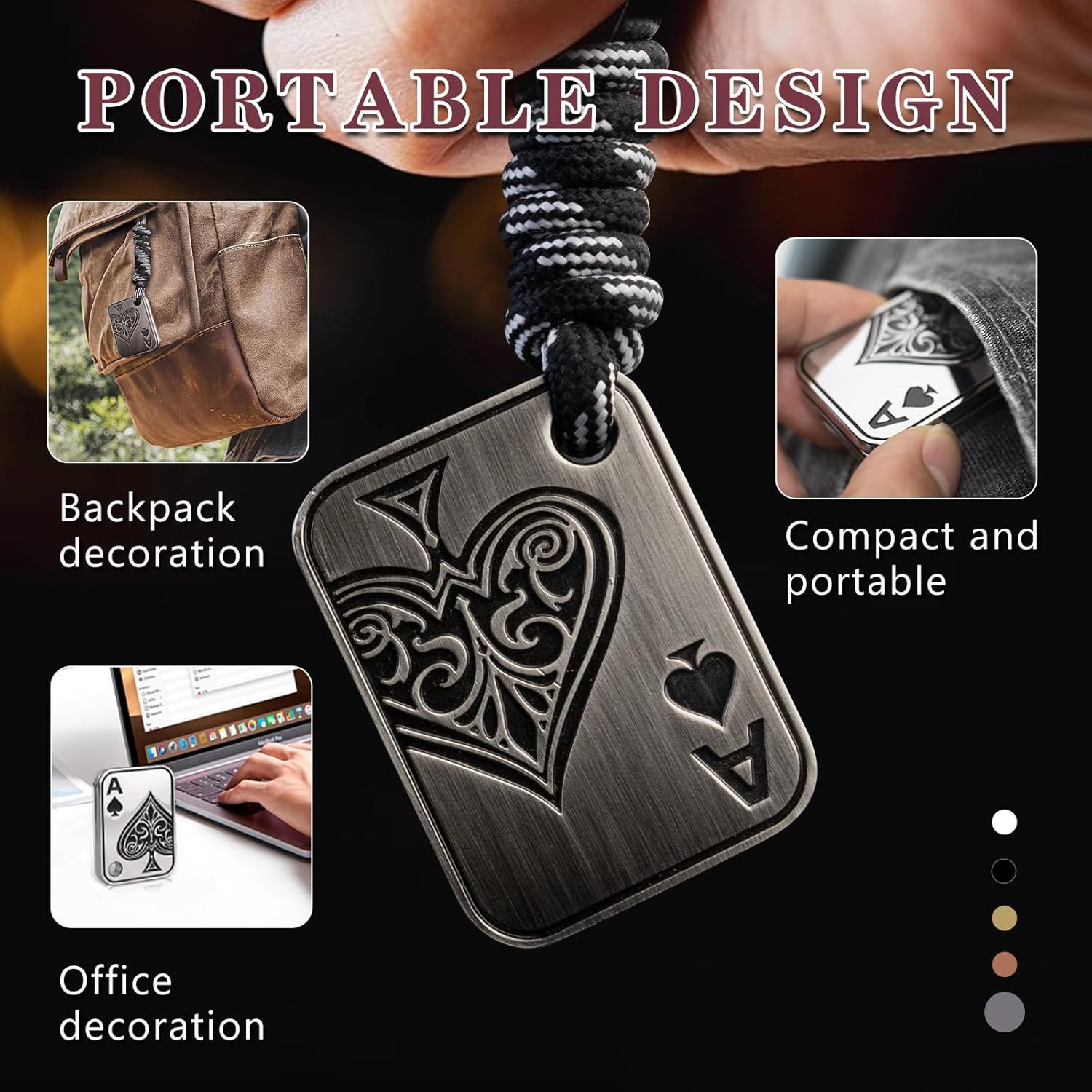 Fidget Toys Adults - Pendants Magnetic Fidget Slider to Relieve Stress, Tension, Anxiety - Improve Focus - Find Inspiration Portable Design (Grey)