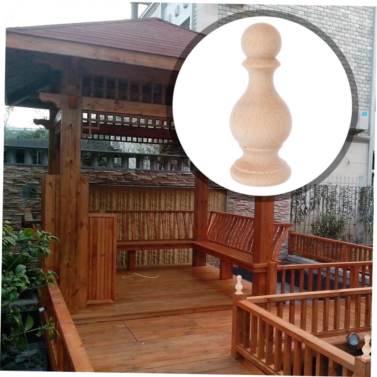 ORFOFE Decorative Rod Ends 3pcs Wooden Finials for Curtain Rods Bed Posts and More