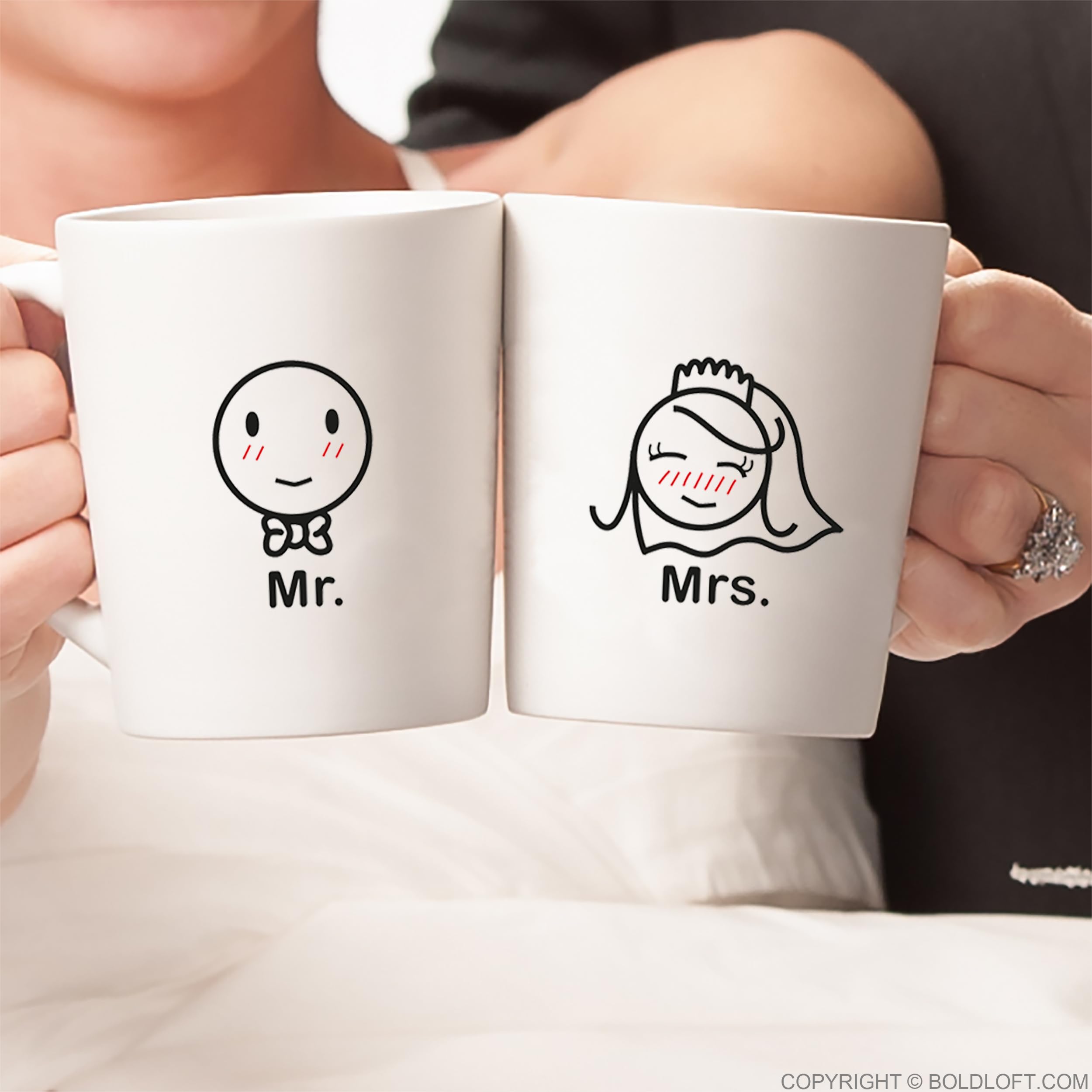 BOLDLOFT - Tazas de café para novios y novios, regalos de boda, regalos de boda, regalos de recién casados, regalos de pareja comprometida, decoraciones de boda