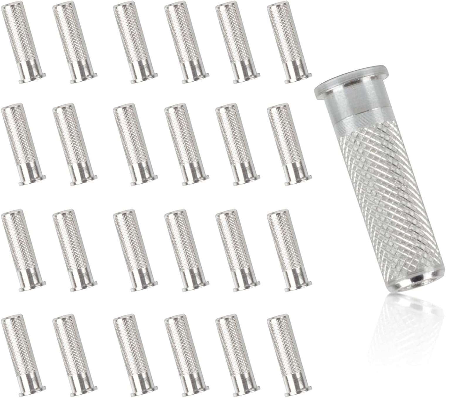 KURUGEILI 24PCS Archery Aluminum Carbon Fiber Inserts with OD 7.40mm for ID 6.20mm/.244inch Arrows Shafts Arrowhead Insert Base