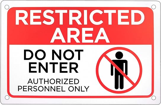 Restricted Area Do Not Enter Sign 18" x 12" Aluminum Safety Warning Sign For Businesses by Bolthead Industrial