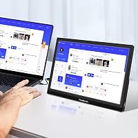 Thinlerain 15,6" Hordozható Monitor FHD 1920x1080 - HDMI, USB-C Csatlakozás, Beépített Hangszóró, MacBook, PC, Laptop, Xbox, PS4 Kompatibili 5