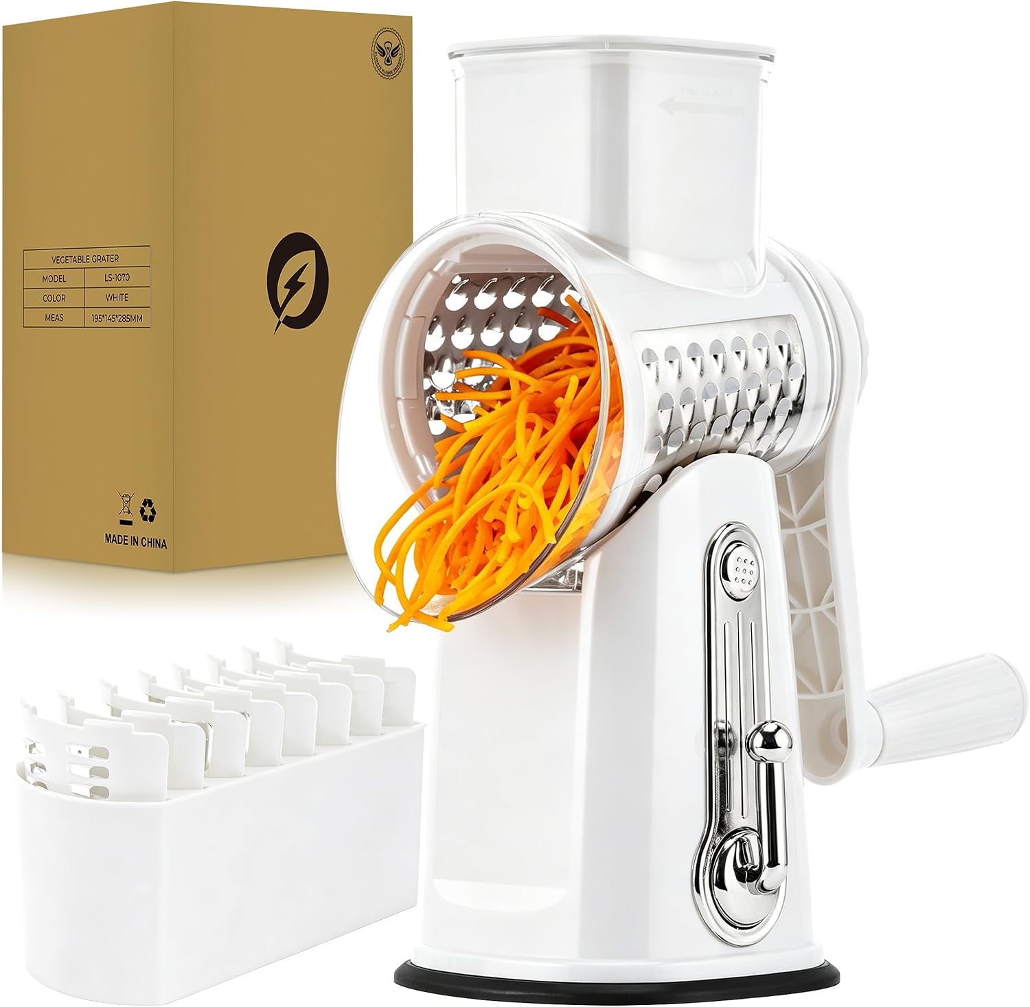  Rotary Cheese Grater 5 Blades,Kitchen Mandoline Vegetable Slicer thumbnail