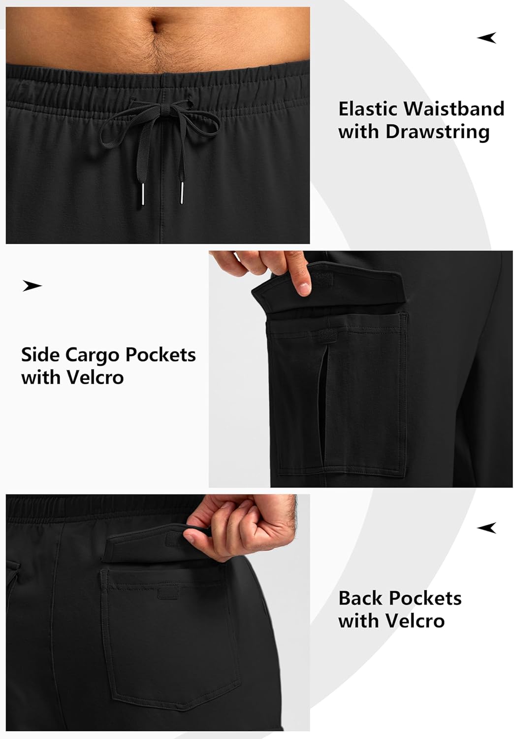 Pudolla Men's Cotton Sweatpants with Cargo Pockets Open Bottom Yoga Pants for Men Lounge Pants for Athletic Workout Casual - Image 5