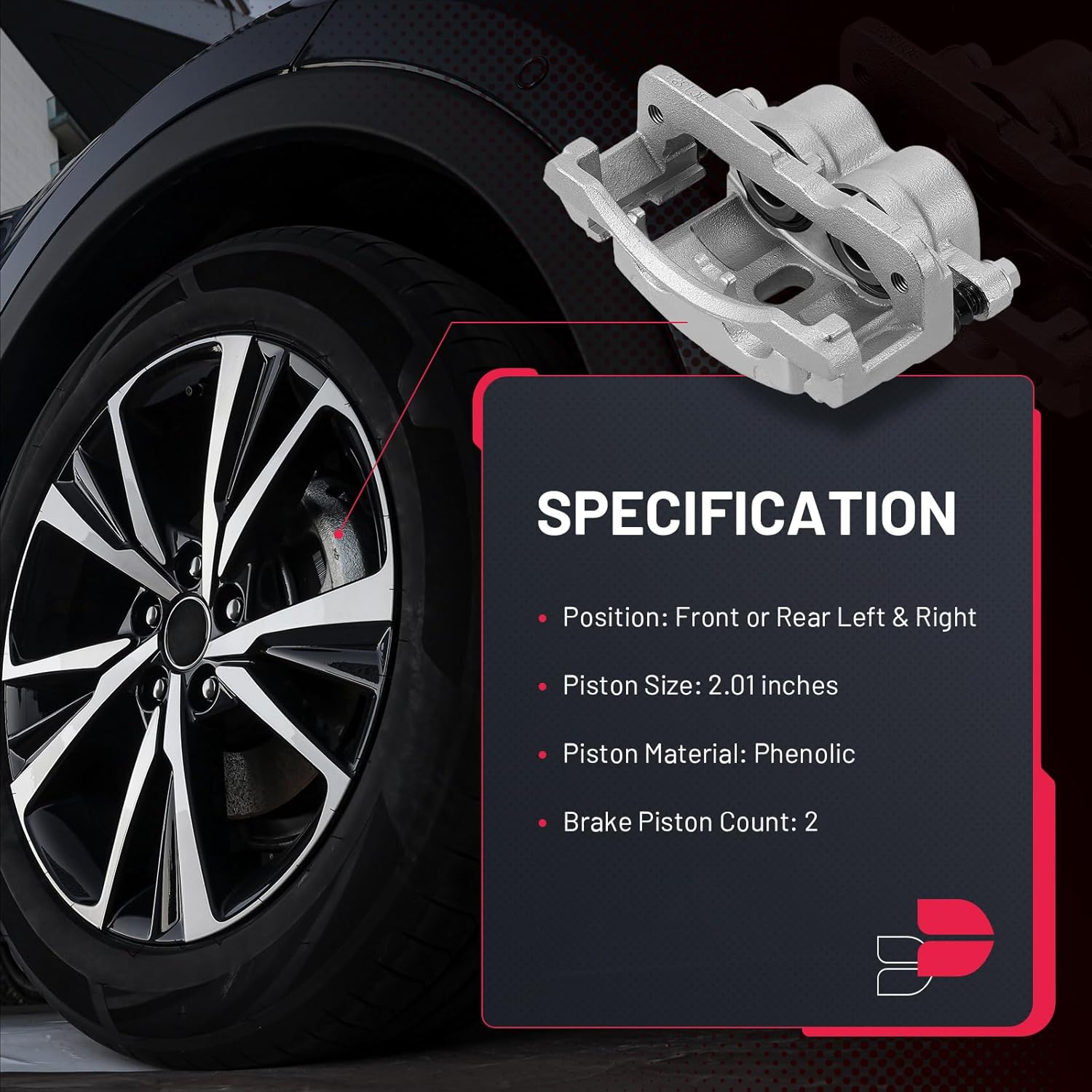 BDFHYK 2pcs Front or Rear Disc Brake Caliper Assembly with Bracket Compatible with Cadillac Escalade ESV/EXT,Compatible with Chevrolet Astro/Avalanche 1500/Silverado 2500 HD Classic 1999-2013,18B4728