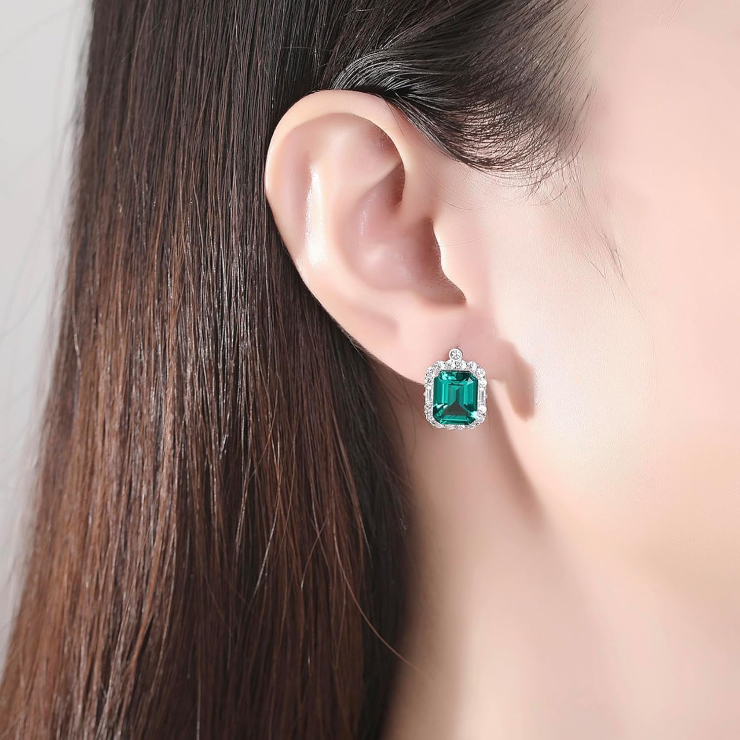 Gemstone Stud Earrings for Women | S925 Sterling Silver Dainty Gem Stone Morganite Stud Earrings | AAAAA Australia Crystal Earrings | Sterling Silver Cubic Zirconia Stud Dangle Drop Earrings Birthday Gift Fashion Jewelry for Women & Teen Girls - Image 2