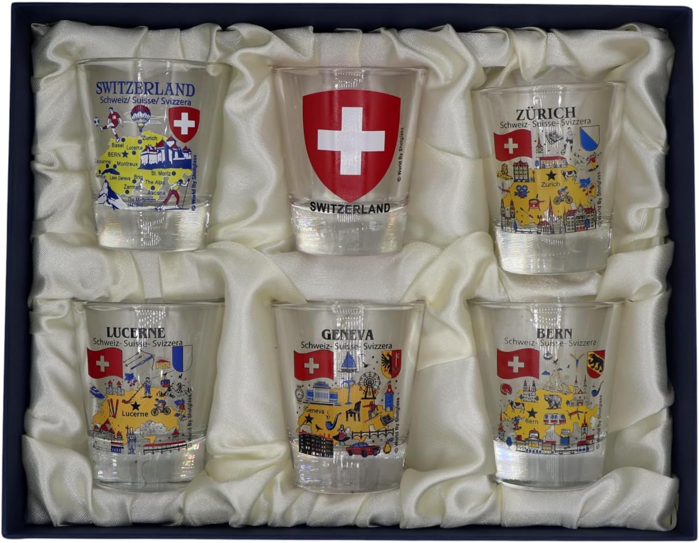 Switzerland Souvenir Boxed Shot Glass Set (Set of 6)