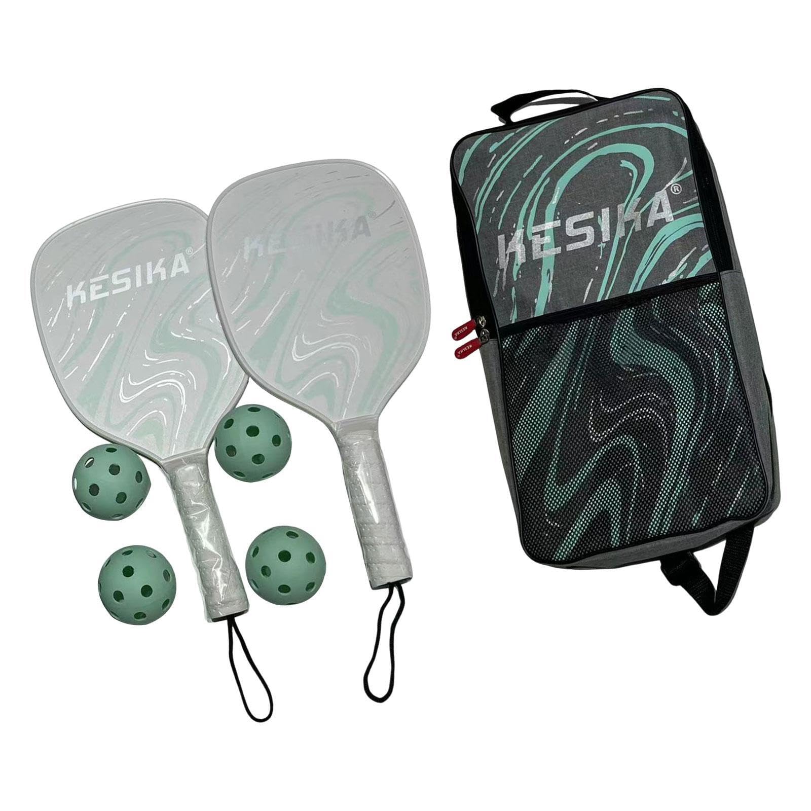 Set di 2 Racchette da Pickleball con Borsa,Verde,41.5x20.5 cm