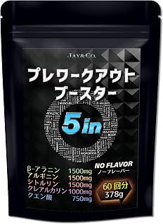 JAY&CO. プレワークアウト ブースター 5in (β-アラニン クレアルカリン アルギニン シトルリン) (60回分)