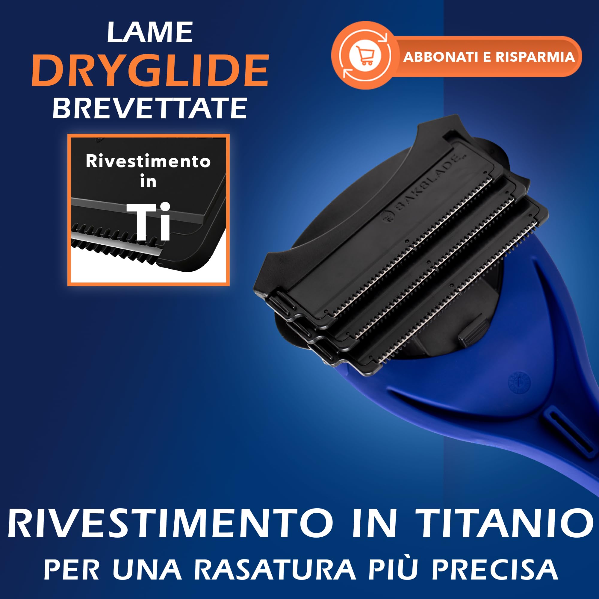 BakBlade 2.0 Elite - Rasoio Schiena Uomo - Depilatore per i Peli della Schiena e del Corpo - Body Groomer Uomo Facile Da Usare - Per Rasatura Da Bagnato O Da Asciutto - 3 Lame Extra Incluse