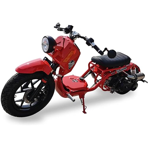 Reckless 50CC Generation 5 – 50cc Stretched Scooter, Fully Automatic PMZ50-22, Ruckus-Style Adult Moped, Street-Legal Gas-Powered Ride, Halo LED Headlights, GY6 Digital Speedometer
