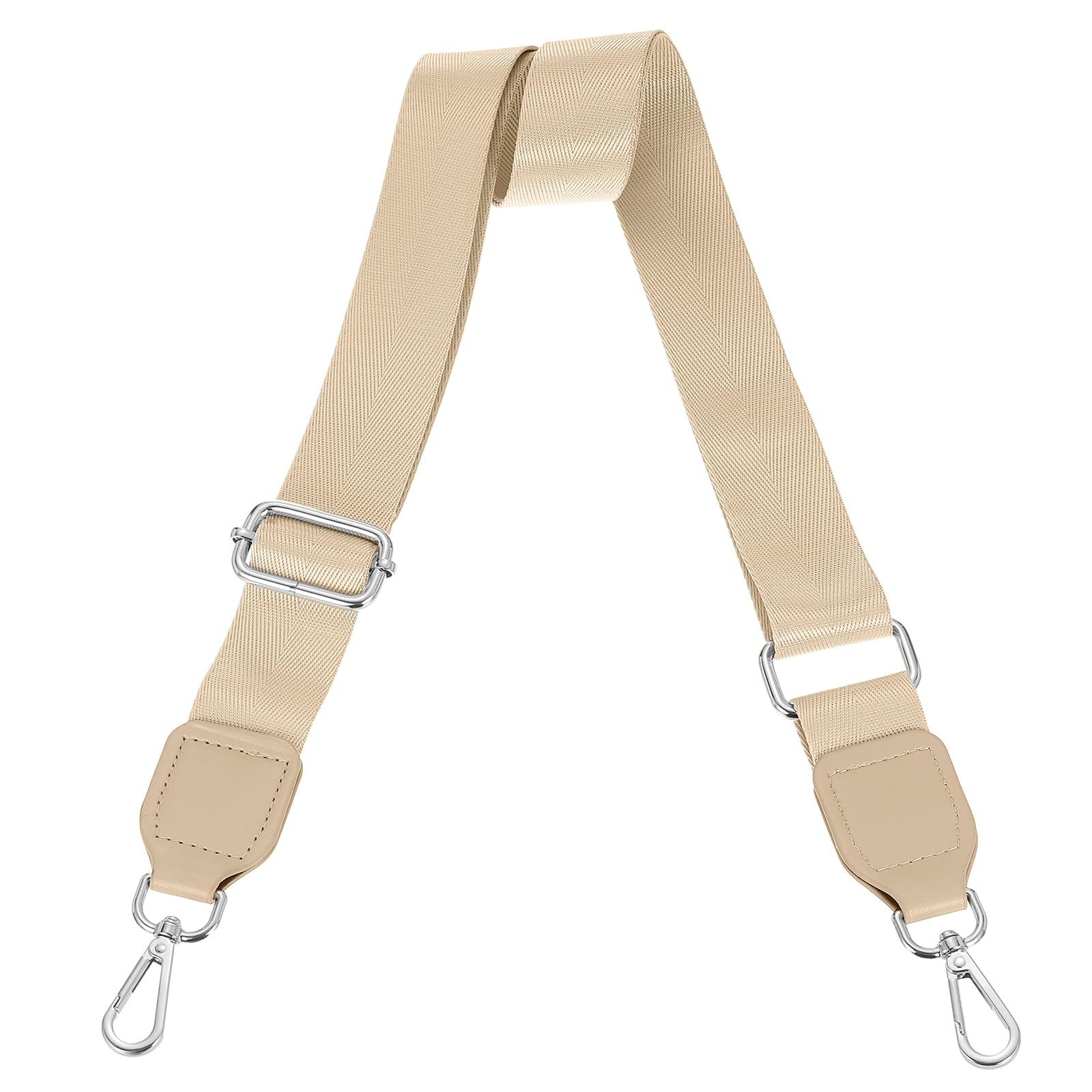uxcell Wide Shoulder Strap, 3.8cm Adjustable Purse Strap Replacement Crossbody Strap for Shoulder Bag Handbag, Light Gold, Silver Square Mouth Buckle