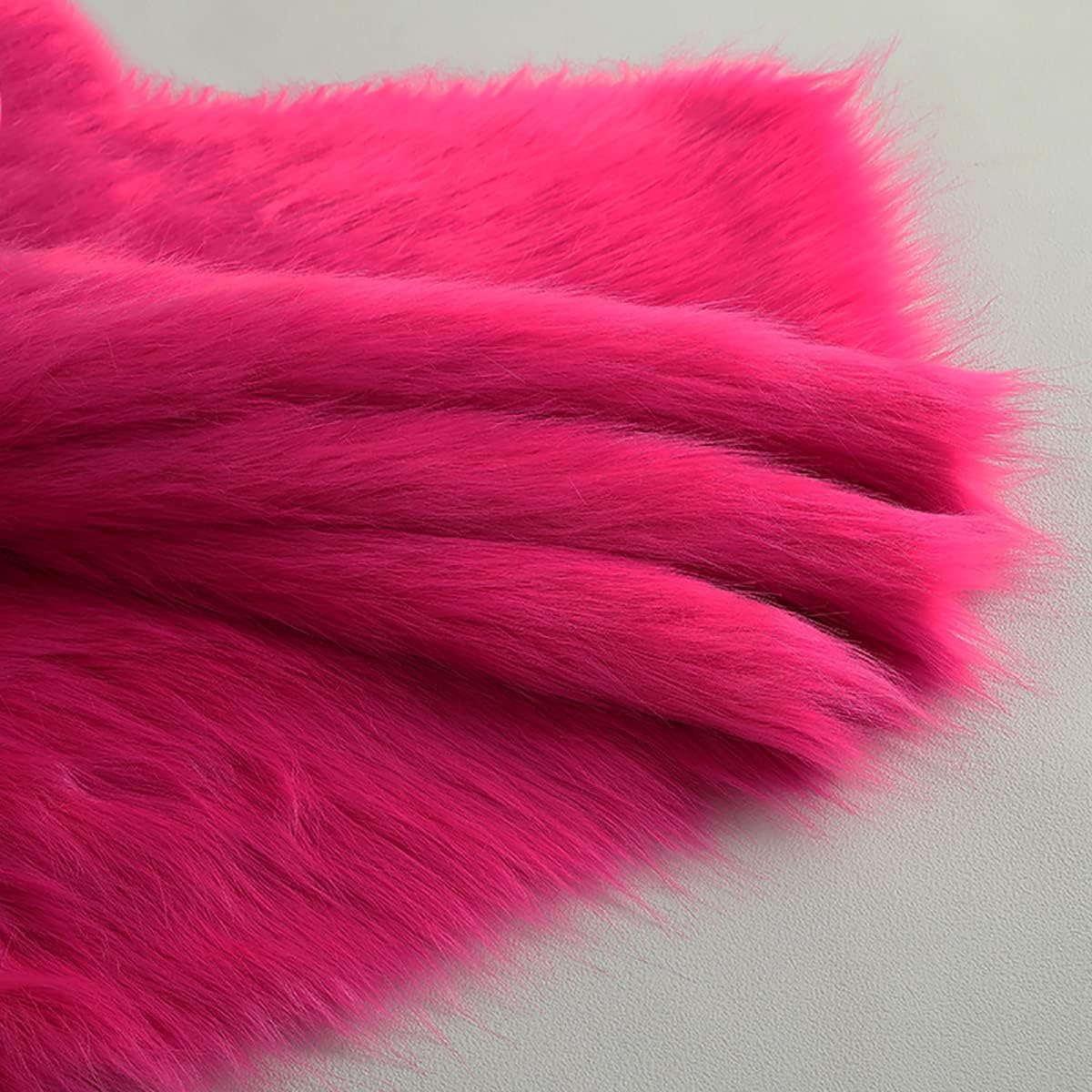 Faux Fur Fabric Squares 50x50cm Shaggy Plush Fluffy Faux Fox Fur Patch for DIY Crafts Costume Camera Floor(5 Black)
