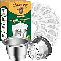 Vista 8 de CAPMESSO Cápsulas de café de papel de aluminio - Tapas de aluminio adhesivas de aluminio para reutilizar cápsulas originales Nespresso cápsulas