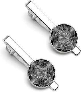 Black And White Geometric Shape Art Tie Clip Tie Bar Tie Clips for Men | Tie Pins for Men Accessories Gift for Father and Lover Suitable for Wedding Business Gifts Fashion Designs