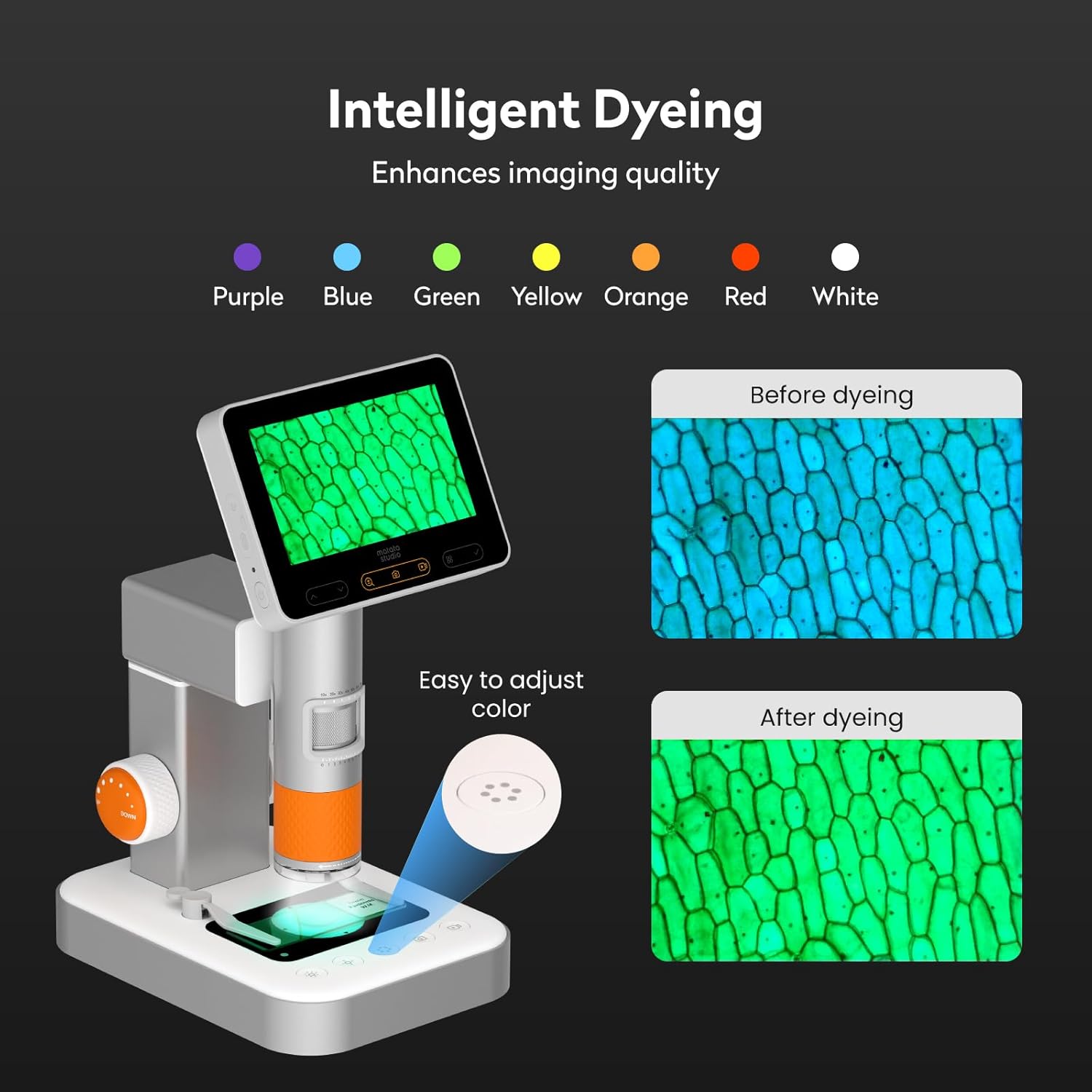 MX2-AS Microscope for Kids, 2-in-1 Handheld Miniscope, 1600X Digital Microscope with 4.3-inch 1080P Screen, Educational Kids Microscopes Kit for Boys Girls - Image 5