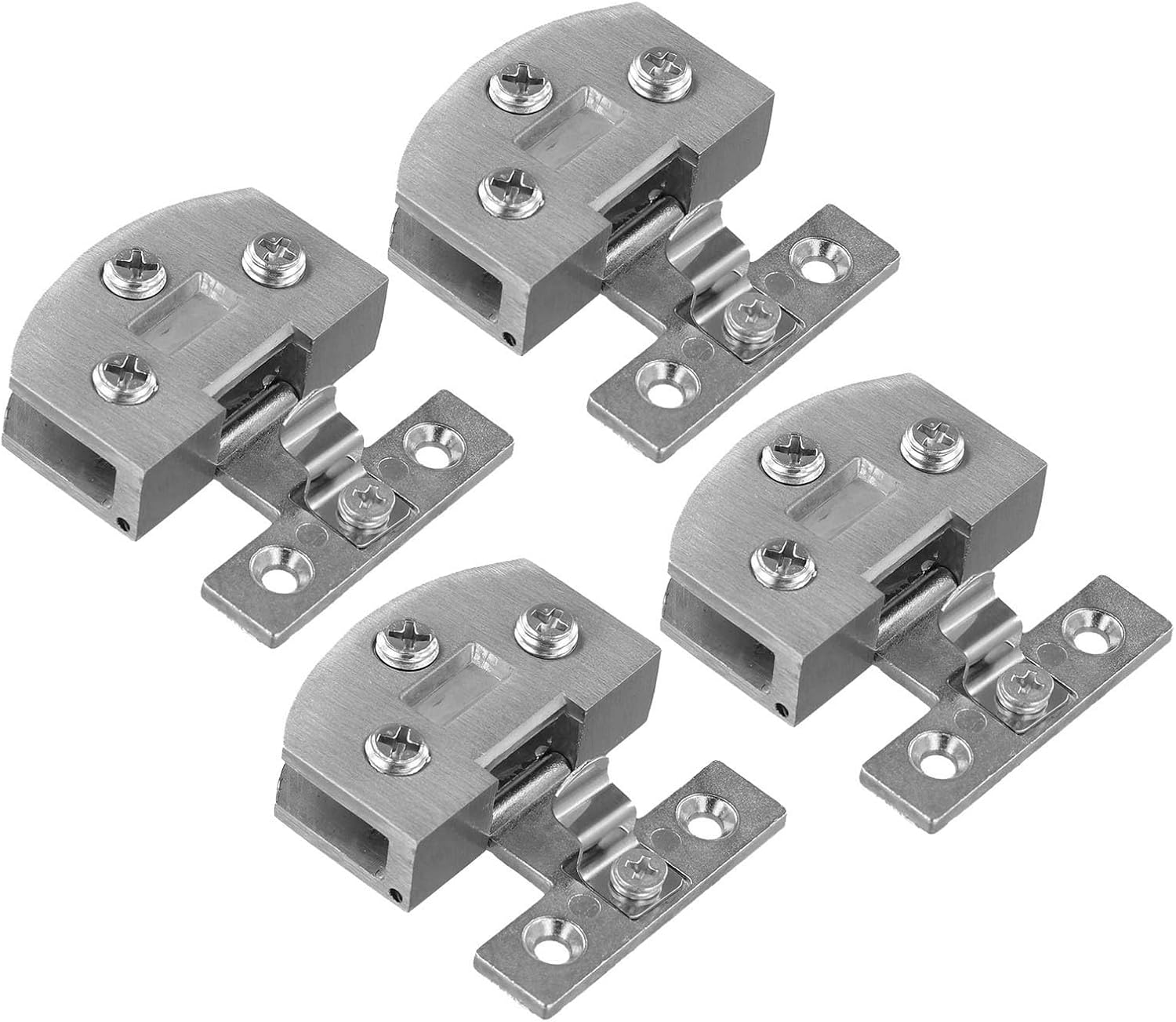 4-Pack Adjustable Glass Hinge Clamps for 5-8mm Thick Glass, Zinc Alloy Inset Door Hardware for Shower Cabinets and Cupboards