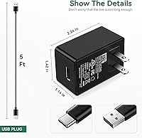 Vista 2 de FITE ON Cargador de alimentación tipo C de 5 V compatible con NEXPOW Car Jump Starter 1500A 2000A Peak Battery Starter; GOOLOO GP2000 GT3000