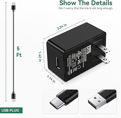 Miniatura 2 de FITE ON Cargador de alimentación tipo C de 5 V compatible con NEXPOW Car Jump Starter 1500A 2000A Peak Battery Starter GOOLOO GP2000 GT3000