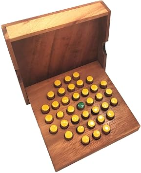 Solitaire Hexagon 37 Pegs - Strategy Wooden Game