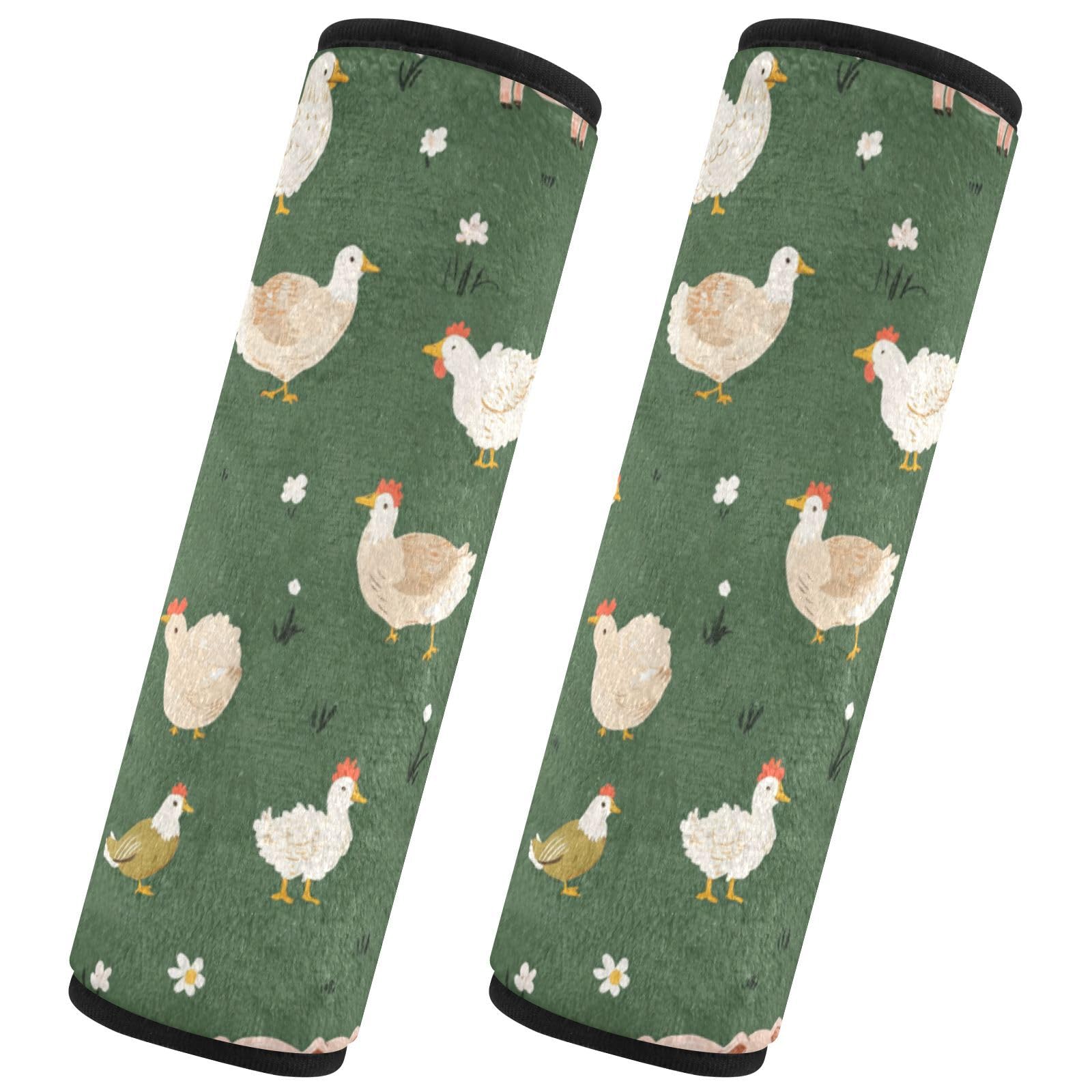 Seat Belt Covers 2 Pack Cute Farm Animals Car Seat Strap Covers Super Soft Pig Cows Car Seat Neck Cover for Boys Girls Adults Babies S
