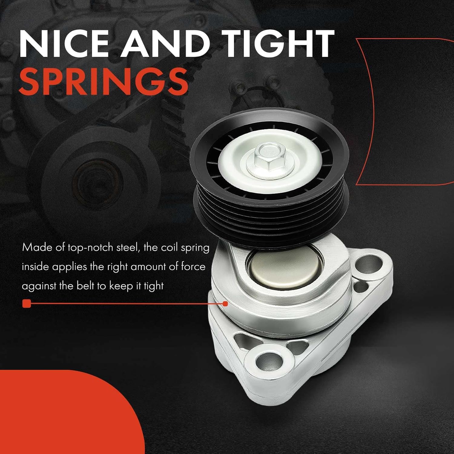 A-Premium Belt Tensioner Assembly with Pulley Compatible with Chevrolet Corvette 1997-2004 V8 5.7L