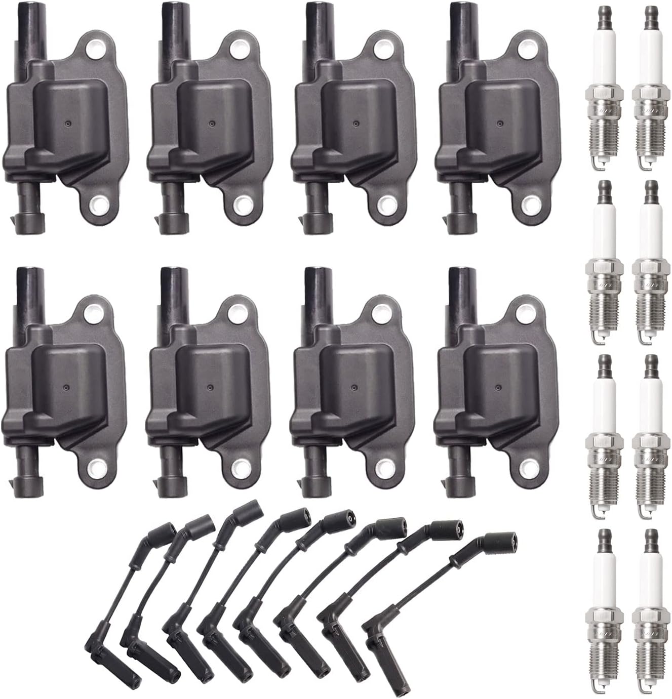 8 Square Ignition Coil Pack & Spark Plug Wire For Chevy GMC - Foto 8