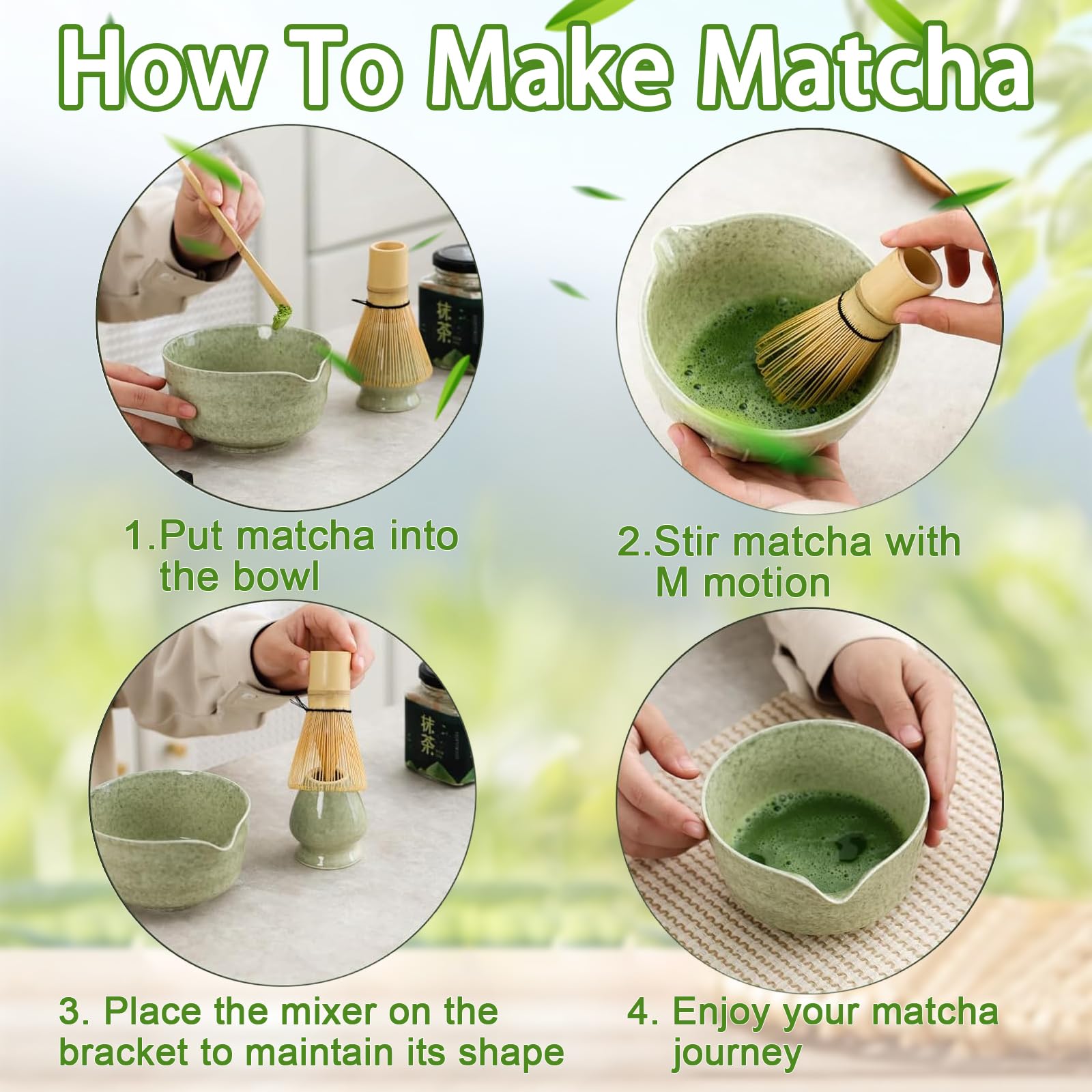 Bol à Matcha Japonais En Porcelaine Avec Bec Verseur - 550 Ml, Support Fouet Inclus - Céramique Dégradé Jaune