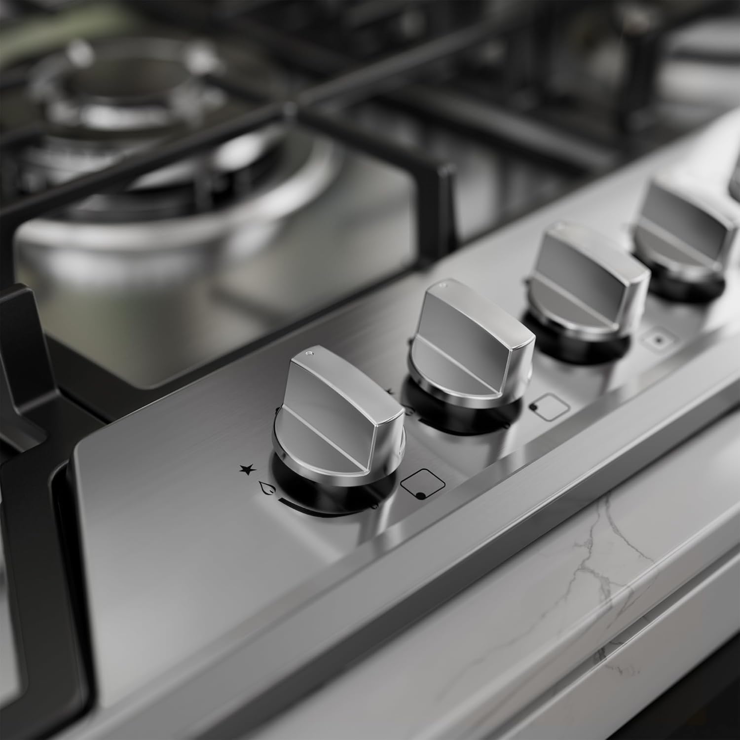 36 Inch Gas Cooktop 5 Sealed Burners, Stainless Steel Drop-in Stovetop Dishwasher Safe Cast Iron Grates, NG/LPG Convertible, 38K BTU