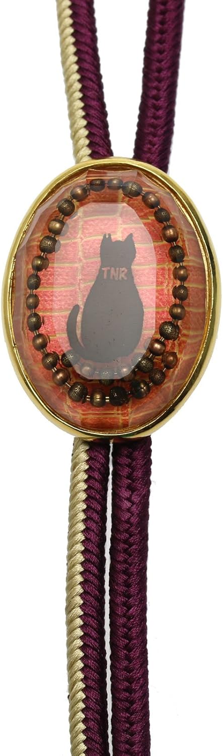 TAMARUSAN] タマルサン 猫 組紐 ループタイ 職人 正絹 大振り飾り