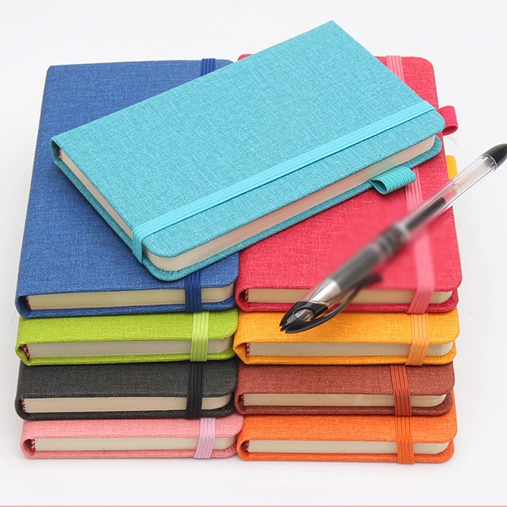 A6 Cuaderno de páginas en Blanco Bloc de Notas de Lino Calendario de Diario de Cuero (Color : B, Size : One Size)