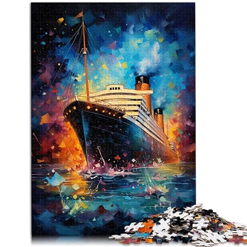 Puzzle de 1000 piezas, diseño de la psicodelia colorida del Titanic, para adultos, decoración de pared