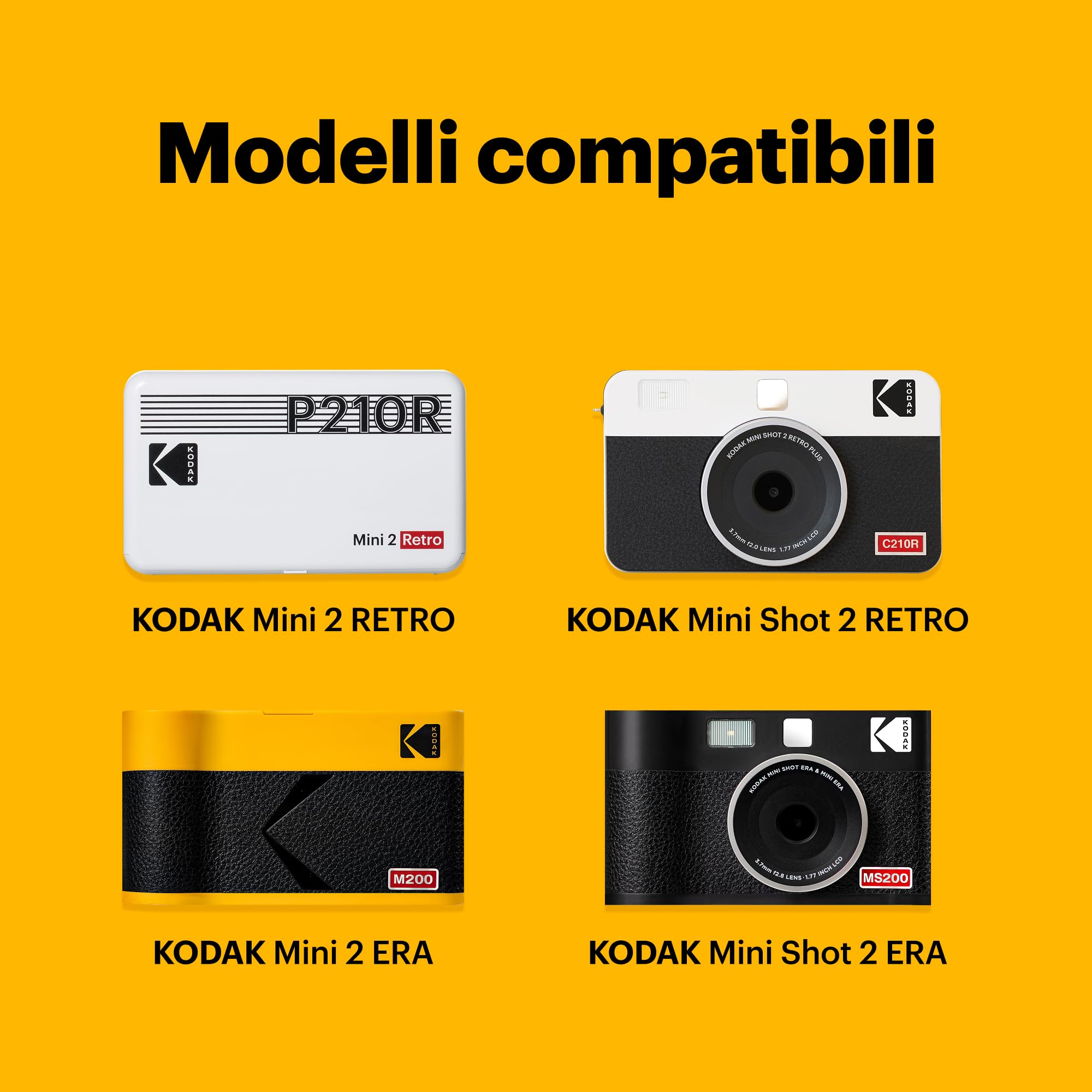 KODAK 4PASS 5,3 x 8,6 cm Cartuccia di pellicola 60 fogli per KODAK Mini 2 Retro e Mini Shot 2 Retro