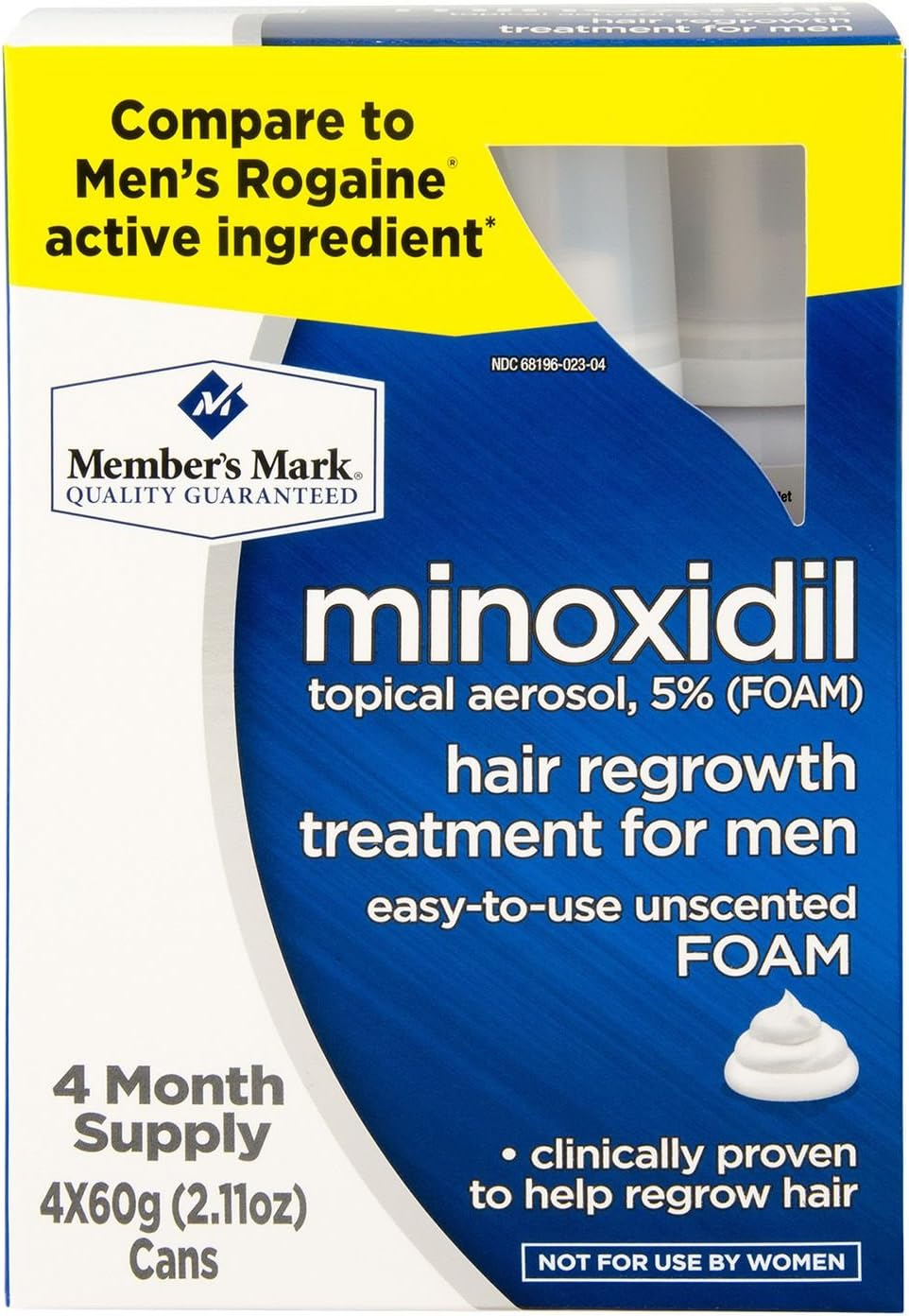 Minoxidil Topical Aerosol 5% Unscented FOAM Hair Regrowth Treatment for Men Rogaine (4 Month Supply)