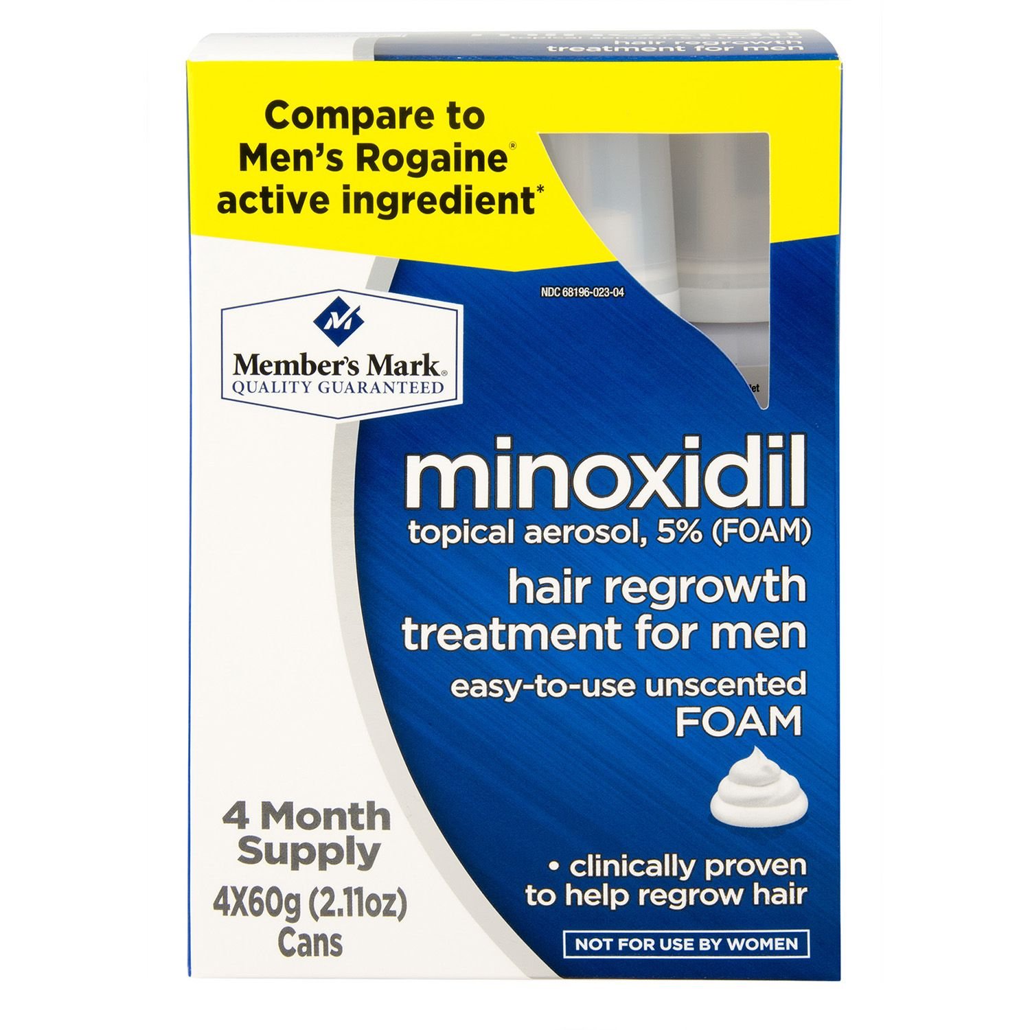 Members Mark Minoxidil Topical Aerosol 5 Unscented FOAM Hair Regrowth Treatment for Men Rogaine 4 Month Supply