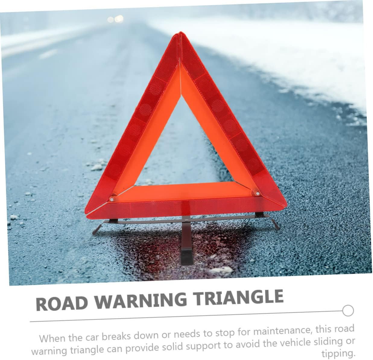 Folding Roadside Triangle Reflective Warning Sign for Car Road Safety Triangle Quick Deployment for Vehicle Breakdowns