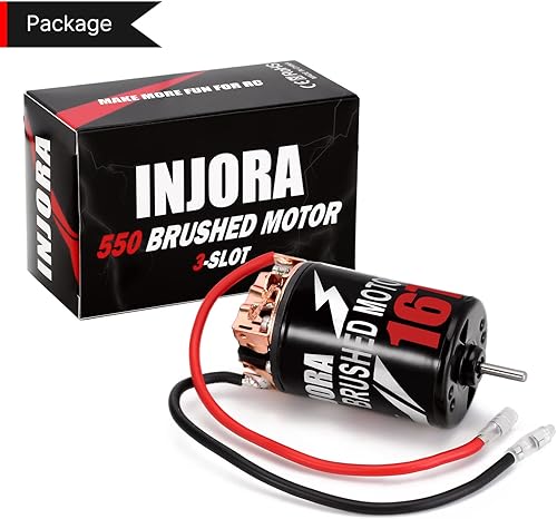 Miniatura 7 de INJORA Motor cepillado 550 impermeable de 3 ranuras 16T para coche RC escala 110 camión Crawler Truck Buggy Axial SCX10 AXI03007 JL 90046 TRX4 TRX6