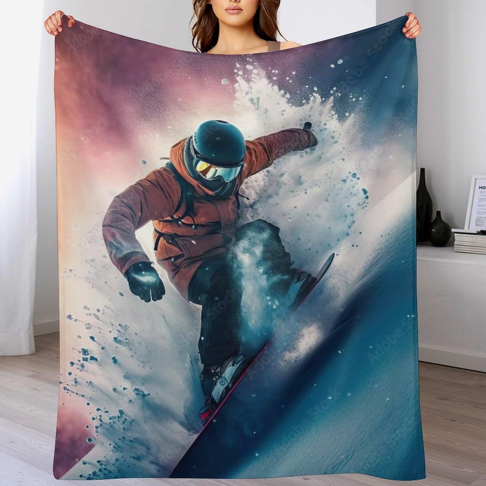 Plaid polaire snowboard doux chaude couverture toutes saisons en flannel