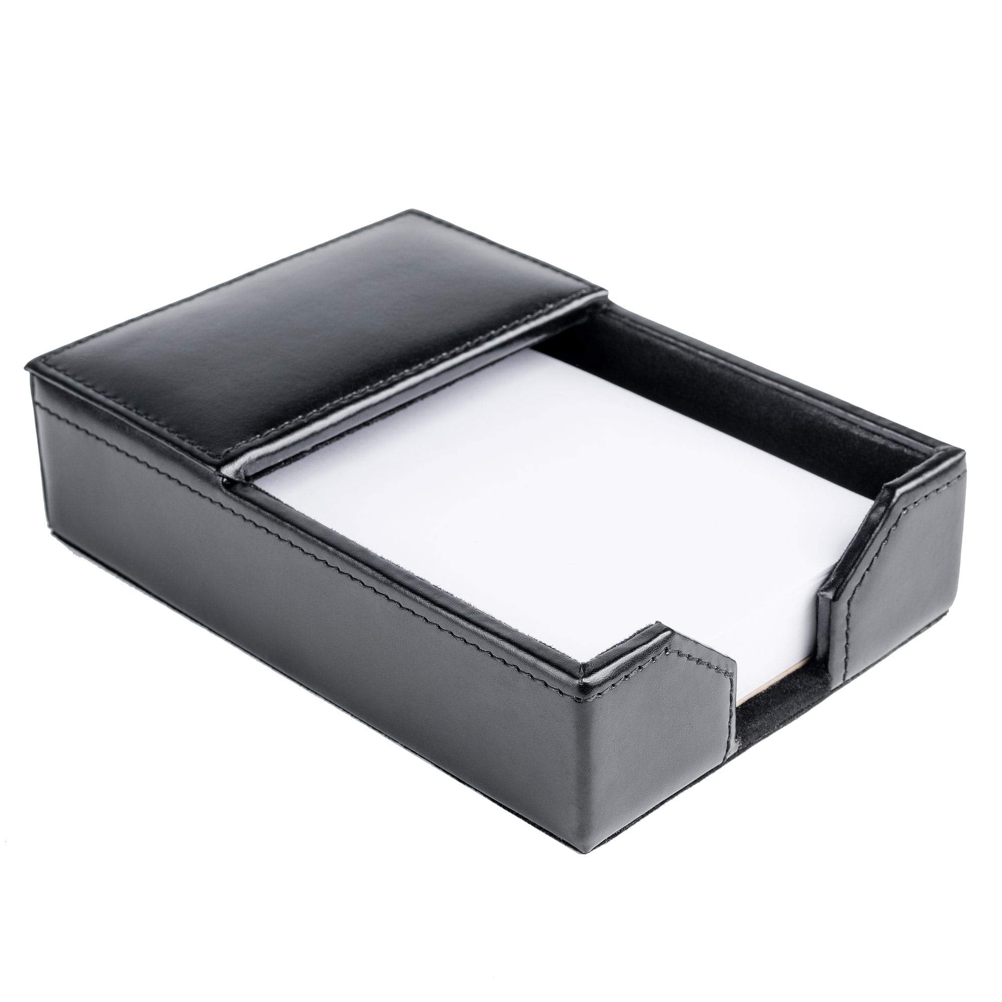 Dacasso Soporte para notas de piel regenerada negra, 10,2 x 15,2 cm, 17,78 x 12,06 x 4,45 cm