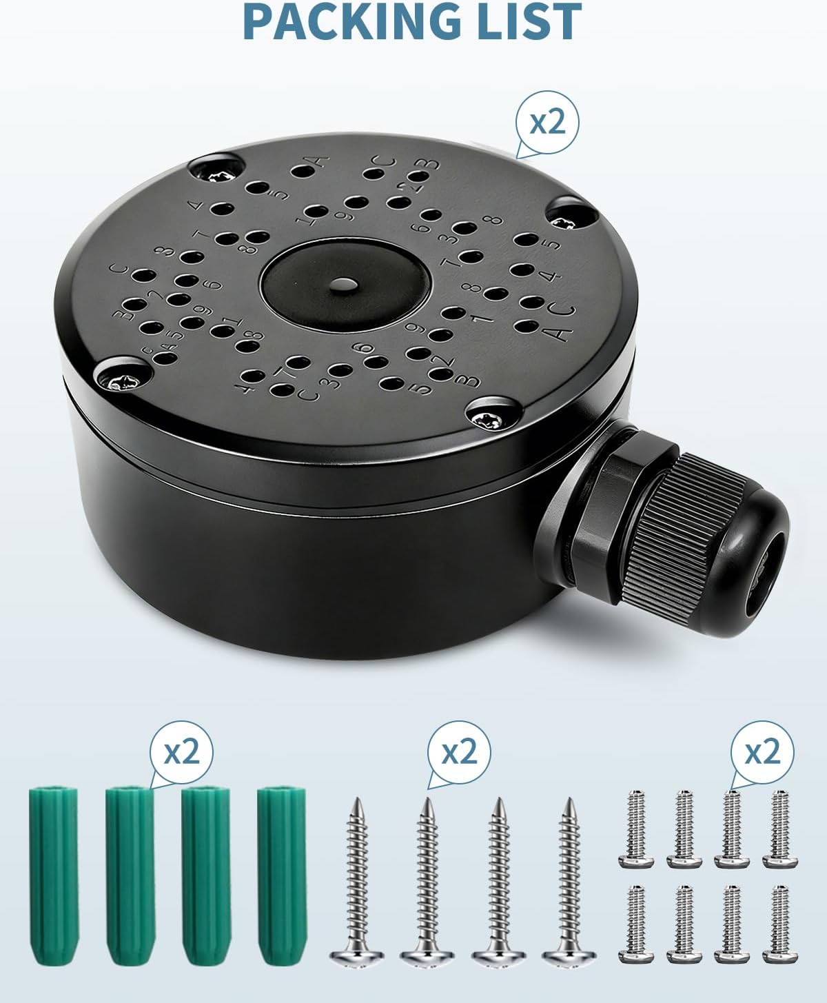 Metal Security Camera Cable Hide Junction Box, Universal Mount for Bullet Cameras, Durable IP66 Waterproof Housing for Outdoor Surveillance Cameras
