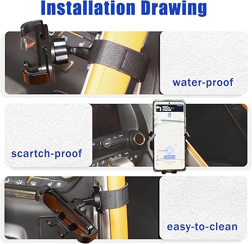 Miniatura 4 de LLKUANG Soporte de teléfono móvil para consola central para automóvil compatible con Chevrolet Corvette C7 2014-2019, soporte multifuncional para