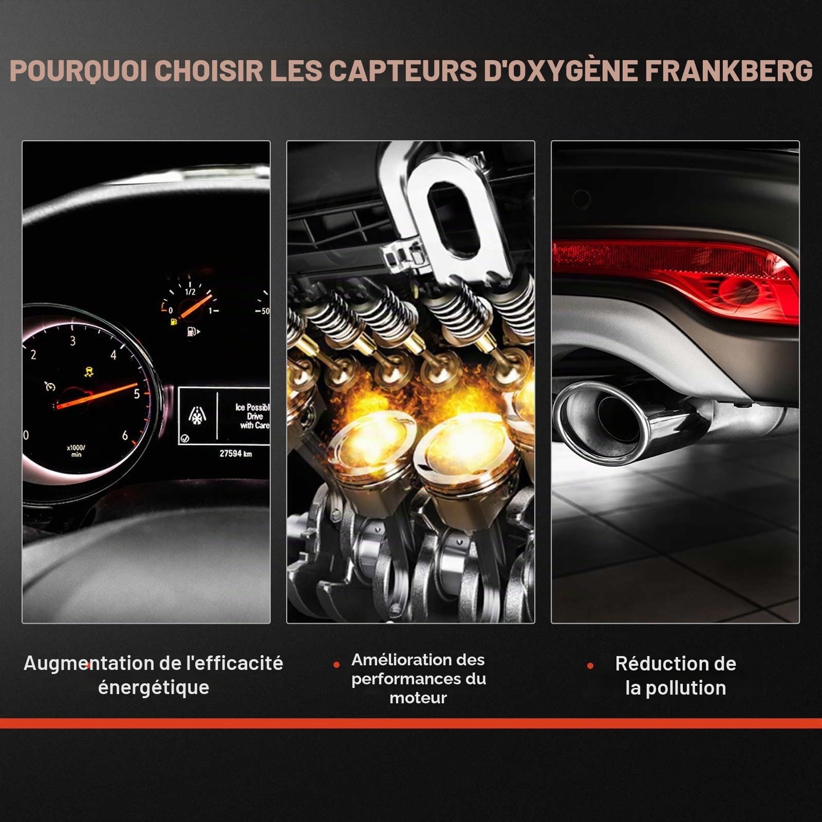 Frankberg Sonde lambda, capteur de contrôle, 4 broches | Compatible avec: KR0/1 SB SR FC0/1-Heute KS