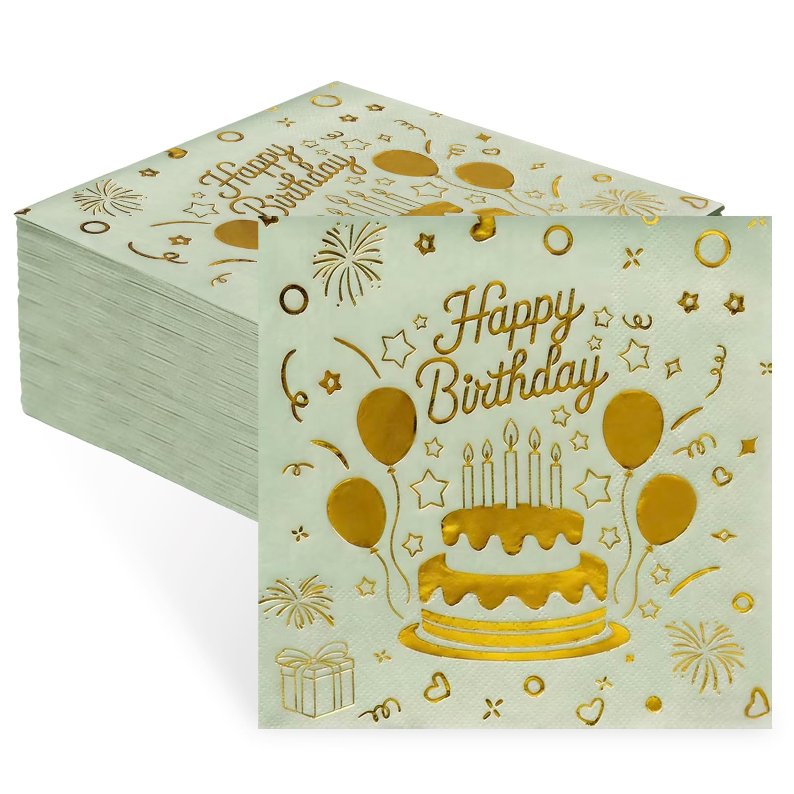 40 Pcs Birthday Napkins, Green Napkins, Sage Green Napkins — image 1