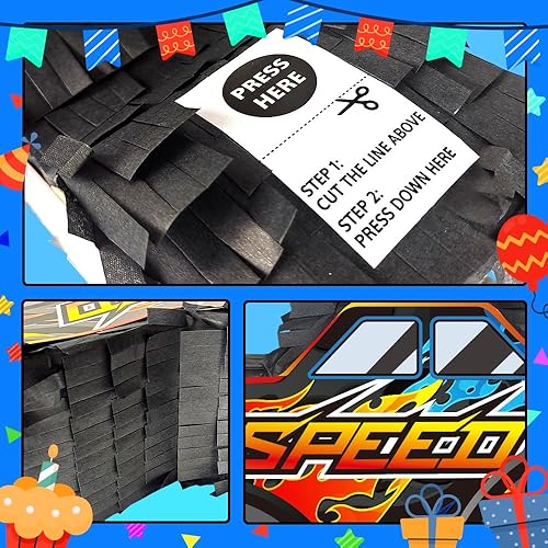 Miniatura 7 de Piñata de camión para suministros de fiesta, piñata de camión monstruo, piñata de automóvil con palo y venda, decoración de fiesta de cumpleaños