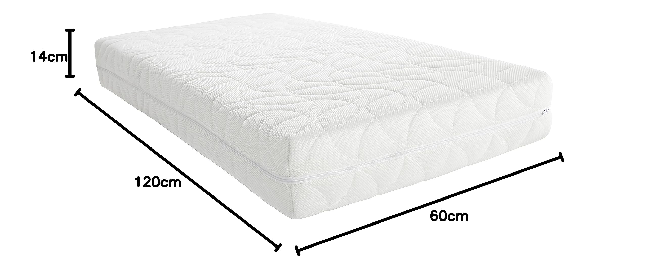 Babysom - Komfort materaca dla niemowląt + | materac dziecięcy 60 x 120 cm – oddychający – zdejmowana poszewka – przepuszczająca powietrze zimna pianka – sprawdzony – wysokość 14 cm