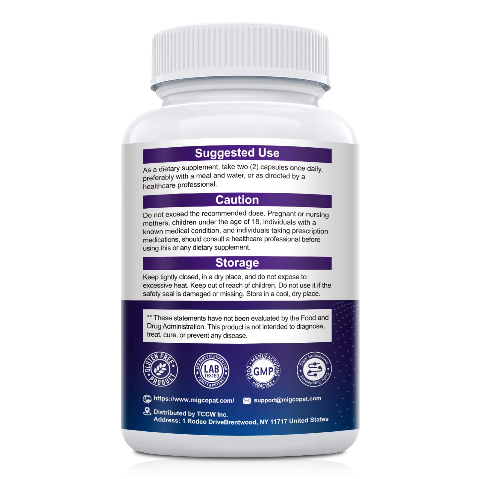 Migcopat Magnesium Complex for Women Men w/Magnesium Glycinate, 120 Caps — Amazon image 11