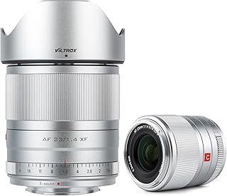 VILTROX AF 23mm f1.4 XF Lens for Fuji X Mount Cameras X-E4 X-H1 X-S10 X-T4 X-Pro3(Auto Focus, APS-C Format, f1.4-f16), Silver