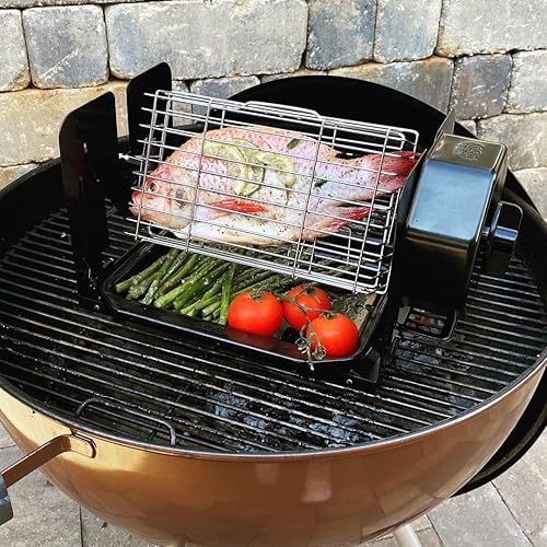 Miniatura 5 de ROTO-Q 360 Paquete familiar - Kit de asador inalámbrico para parrillas, hornos, ahumadores - Asador de asador no eléctrico - Barbacoa