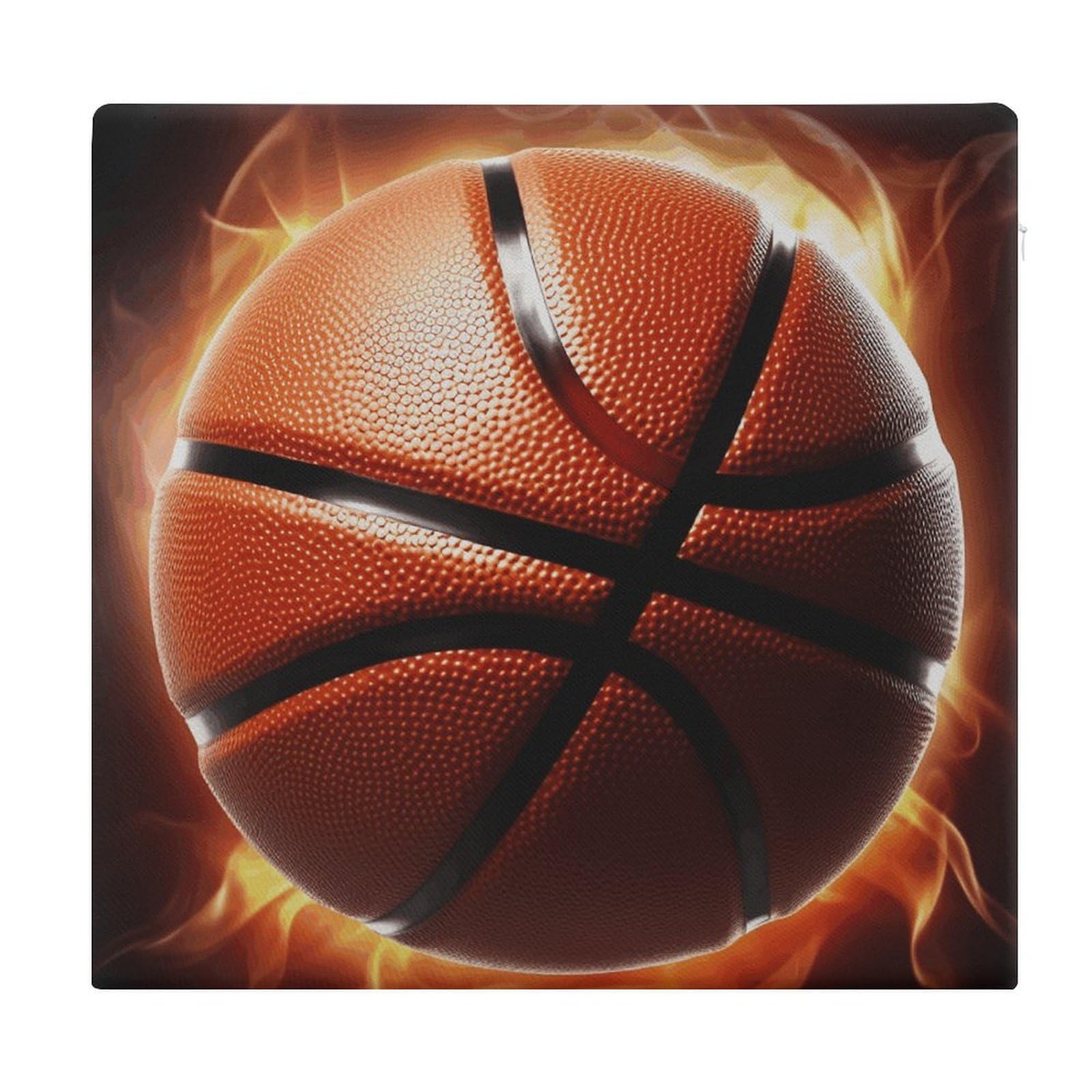 VstaDank Basketball Chair Cushion for Dining Chairs Breathable Square Chair Pads Non-Slip Seat Cushions Memory Foam Pad Floor Pillow for Meditation Or Yoga 13.8”x15”